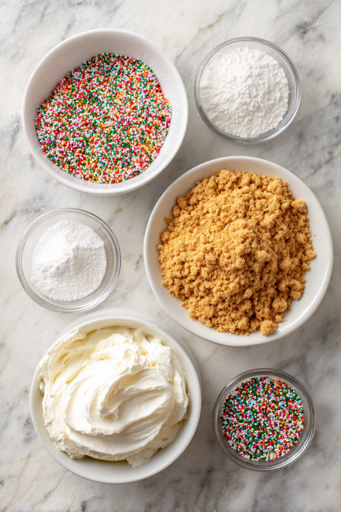 Ingredients for No-Bake Christmas Cheesecake Bites
